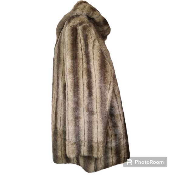 Vintage Dennis Basso Size 1X Tan Brown Reversible Faux Suede/Fur Penny Lane Coat - Picture 11 of 11